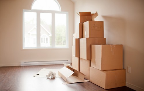 Cowley residents preparing boxes for a local van move