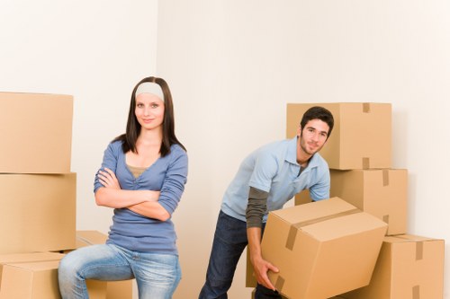 Packed household items prepared for a move in Cowley