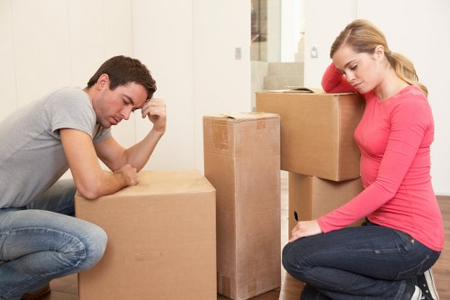 Organised packing materials and room-by-room setup for a move