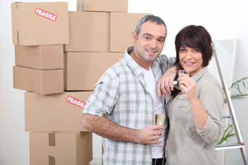 House move preparation with boxes and furniture in Cowley